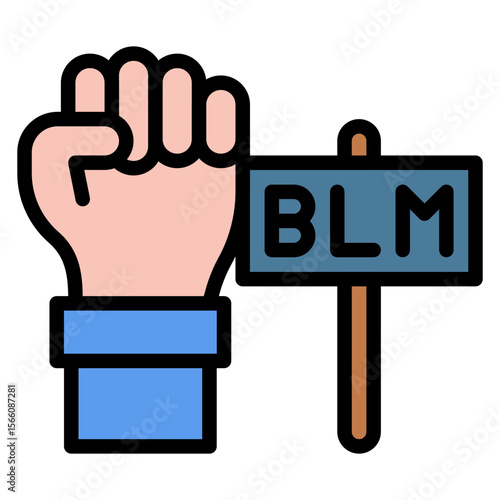 Blm icon vector image. Can be used for Human Rights.