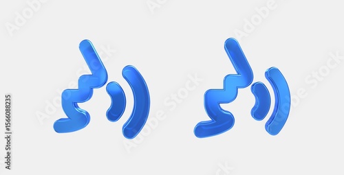 voice selection 3D icon on isolate white background