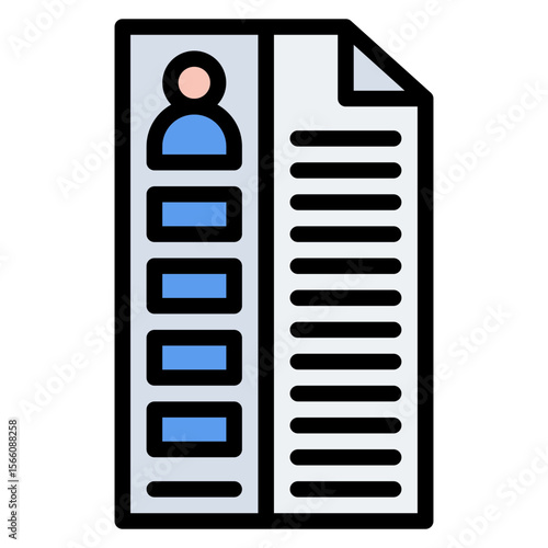 Resume icon vector image. Can be used for Human Resource.