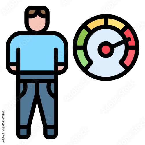 Employee Efficiency icon vector image. Can be used for Staff Management.