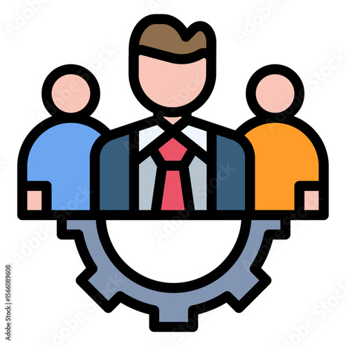 Employee Productivity icon vector image. Can be used for Staff Management.