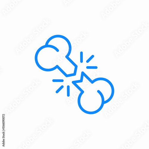 broken bone icon sign vector