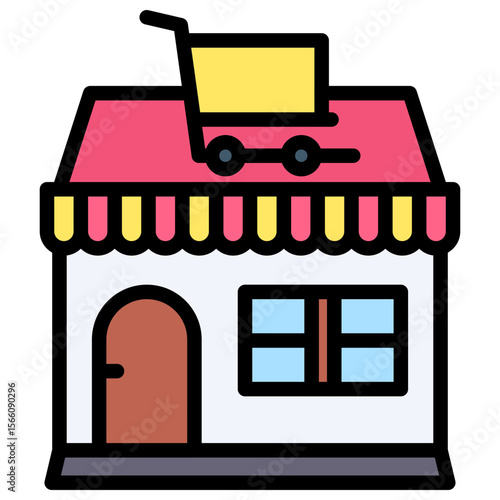 Store icon vector image. Can be used for Online Store.