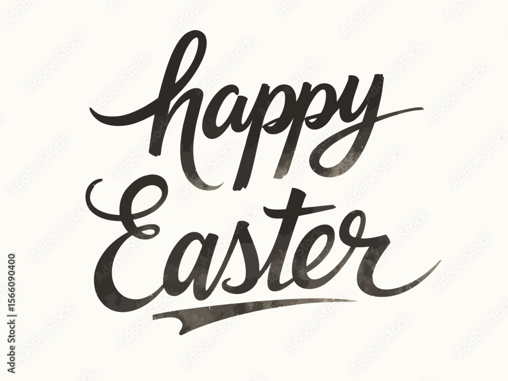 Happy on top, elegant script font Easter below, retro 80s and 90s style Happy on top, elegant script font Easter below, retro 80s and 90s style