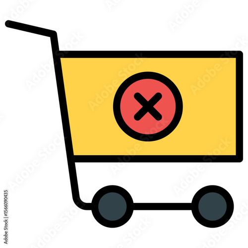 Cart Canceled icon vector image. Can be used for Ecommerce Store.