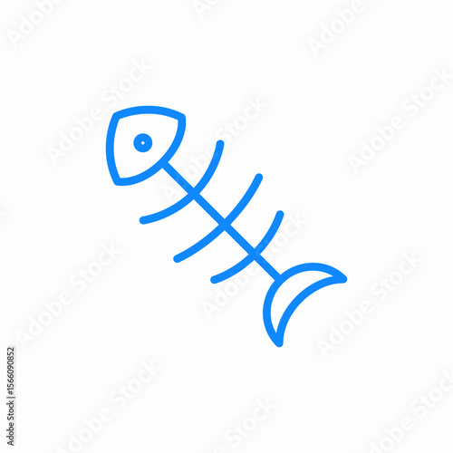 fish skeleton icon sign vector