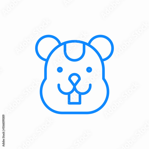 hamster face icon sign vector