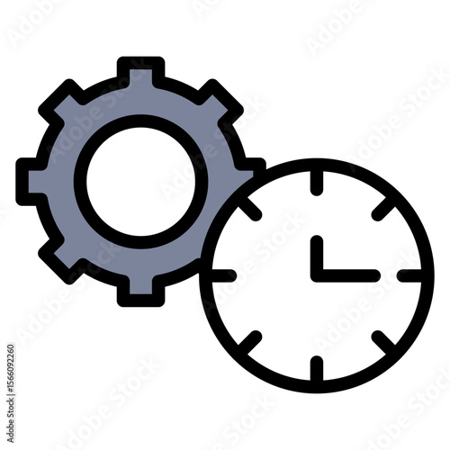 Time Management icon vector image. Can be used for Project Assesment.