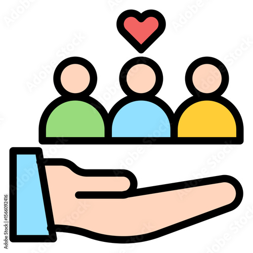 Community Support icon vector image. Can be used for Charity.