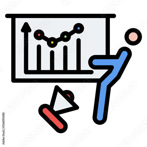 Marketing Effectiveness icon vector image. Can be used for Survey.