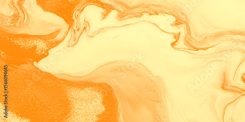 Showcases a stunning abstract pattern resembling marble or agate, featuring swirling layers of white soft orange and gold hues, decorative element or background, evoking a luxurious and artistic.
