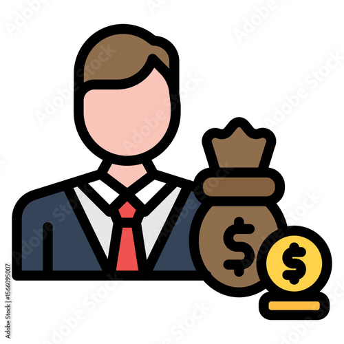 Loan Officer icon vector image. Can be used for Loan.