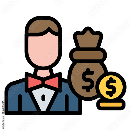 Loan Processor icon vector image. Can be used for Loan.