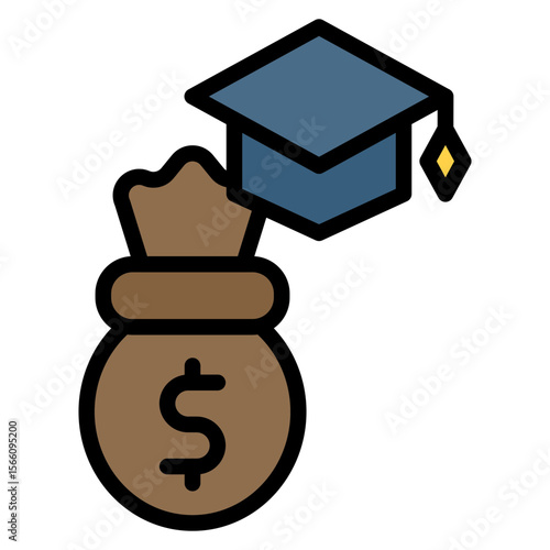 Student Loan icon vector image. Can be used for Loan.
