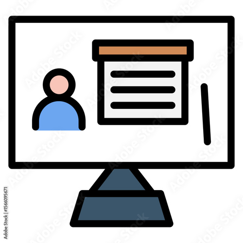 Distance Learning icon vector image. Can be used for Remote Working.