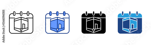 Kaaba & Calendar icon sheet multiple style collection
