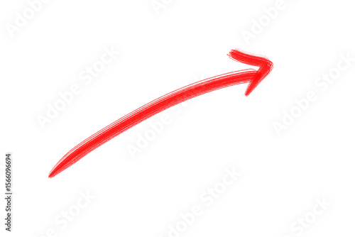 Hand Drawn Red Arrow Marker on Transparent Background, Isolated Directional Arrow Sign, Marker Arrow Clipart