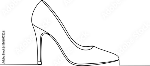 Continuous line drawing of high heel shoes vector illustration minimalist design fashion footwear female style vector illustration