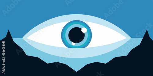 A Giant Eye Opening Slowly From Beneath A Glacier