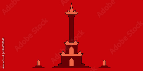 Tower Made Entirely Of Bone Rising From Crimson Sands