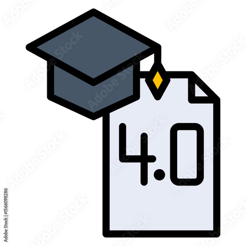 GPA icon vector image. Can be used for Curriculum Vitae.