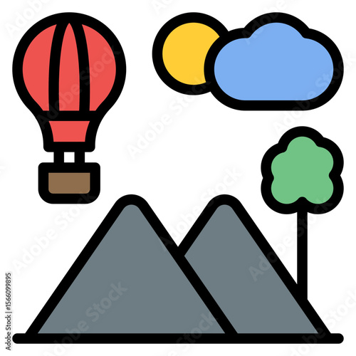 Animation Adventure icon vector image. Can be used for Movie Genres.