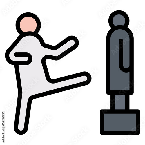 Martial Arts icon vector image. Can be used for Movie Genres.