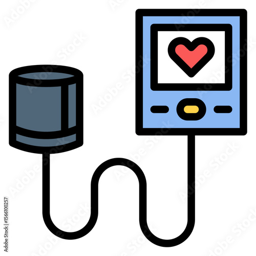 Blood Pressure Monitor icon vector image. Can be used for Cardiology.