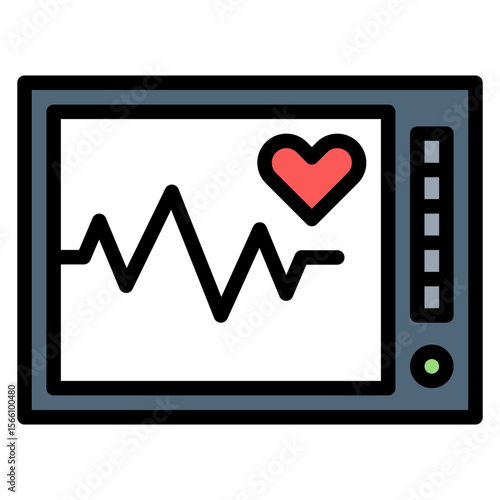 EKG Wave icon vector image. Can be used for Cardiology.