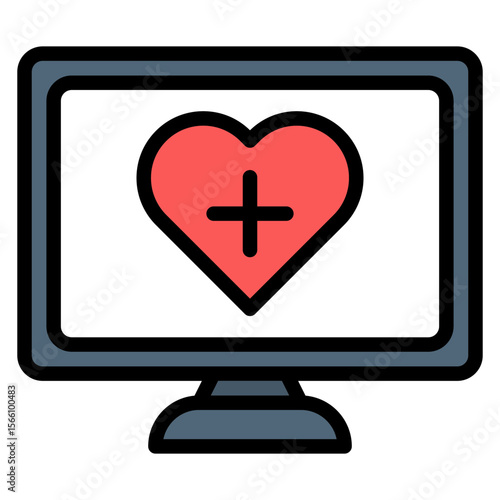 Echocardiogram icon vector image. Can be used for Cardiology.