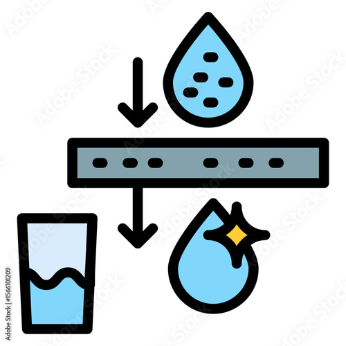 Desalination icon vector image. Can be used for Water Treatment.