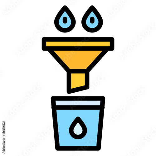 Filtration icon vector image. Can be used for Water Treatment.