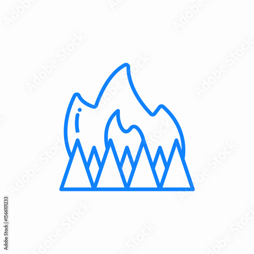 forest tree fire icon sign vector
