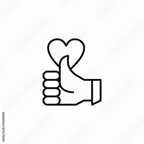 like thumbs up heart icon sign vector