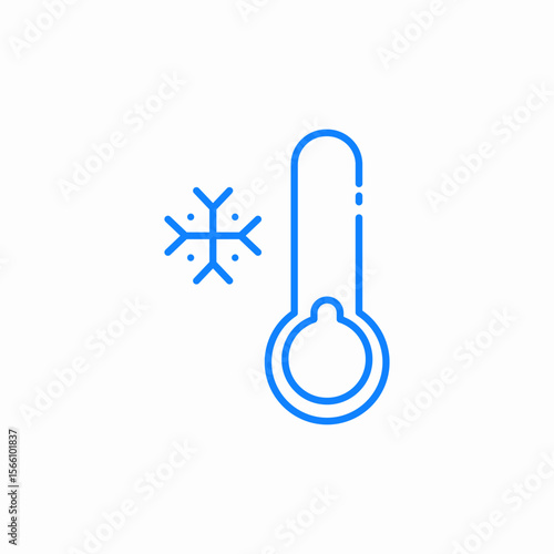 low temperature cold warning  icon sign vector