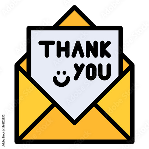 Thank You Note icon vector image. Can be used for Job Fair.