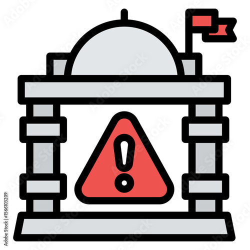 Political Instability icon vector image. Can be used for Business Risks.