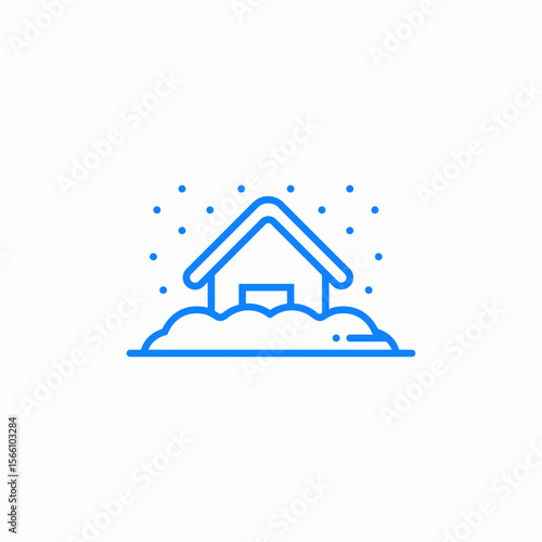 snow accumulation snowfall icon sign vector