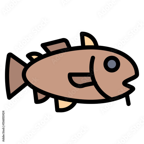Cod icon vector image. Can be used for Fish and Seafood.
