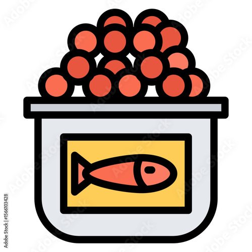 Caviar icon vector image. Can be used for Fish and Seafood.