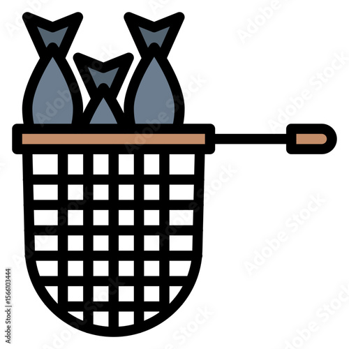 Fish Net icon vector image. Can be used for Fish and Seafood.