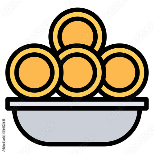 Squid Rings icon vector image. Can be used for Fish and Seafood.
