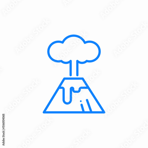 volcano disaster mountain icon sign vector