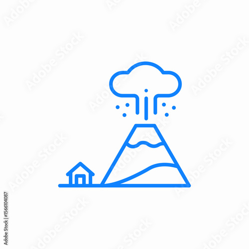 volcano disaster icon sign vector