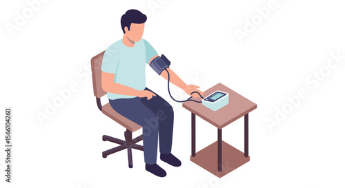 Health check concept vector illustration in isometric style for medical education and wellness design