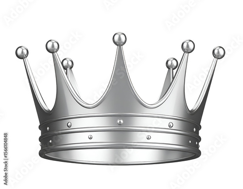 A gleaming silver crown stands majestically, symbolizing power, luxury, and regal authority.