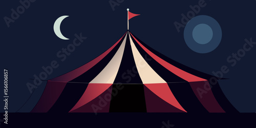 A Dark Circus Tent Appearing Only On Moonless Nights