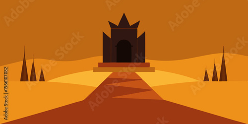 A Throne Room Buried Under Sand And Guarded By Shadows