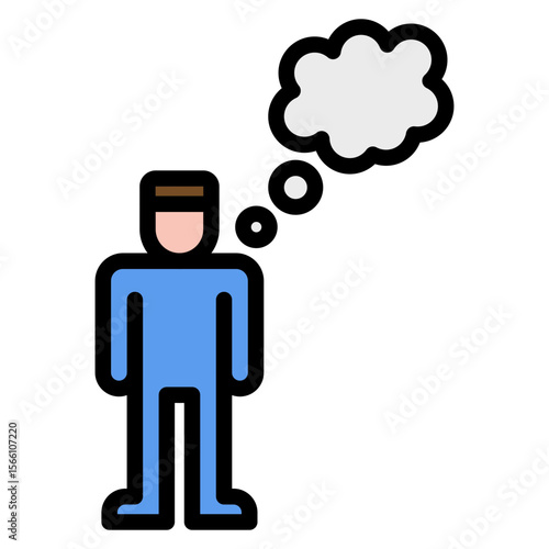 Thoughtful icon vector image. Can be used for Thought Leadership.