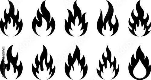 Black Flame Icons fire heat